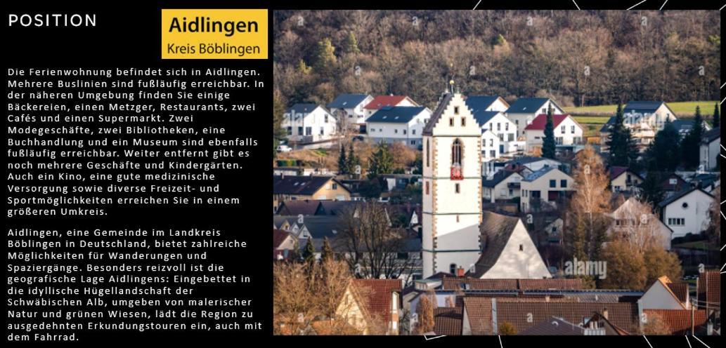 Stylisches Maybach Appartement Mit Terrasse Fuer 5 Personen, 5 Betten, Grosse Kochinsel, Homeoffice Mit 250Mbit Wlan Aidlingen Eksteriør bilde